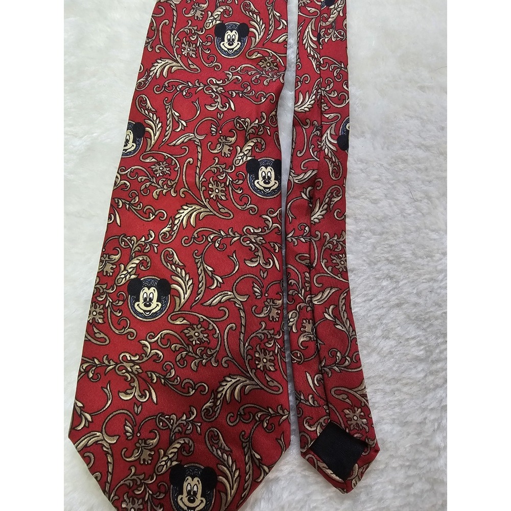 Vintage‎ Disney Mickey Mouse Tie Red Made Exclusively for Walt Disney Company